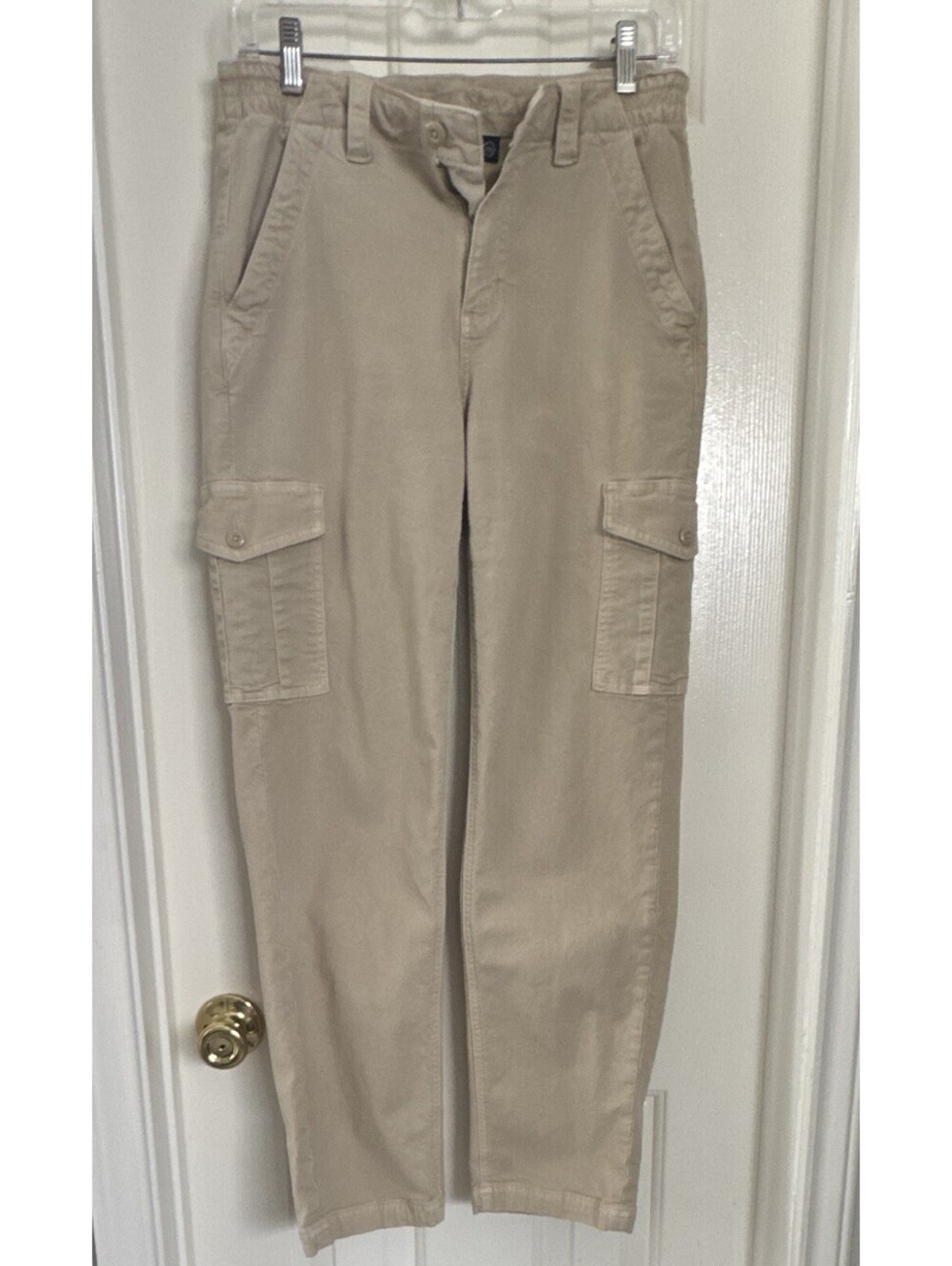 American Eagle Women's Cargo Pants Size 6 Beige Stretch Pockets Straight
